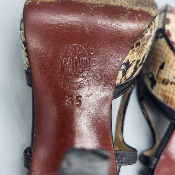 Mario Nardi Snakeskin Print Slingback Pumps - Picture 8 of 15